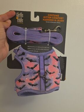Purple Bat Costume Kitten Harness & Leash